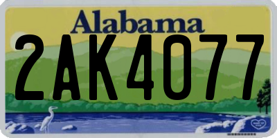 AL license plate 2AK4077