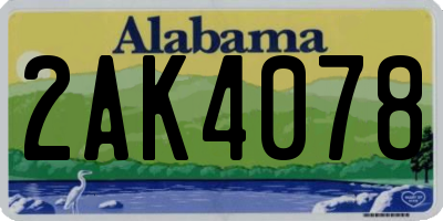 AL license plate 2AK4078