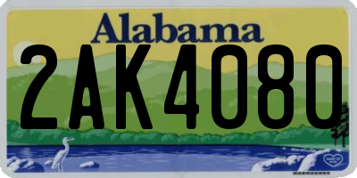 AL license plate 2AK4080