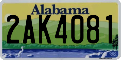 AL license plate 2AK4081