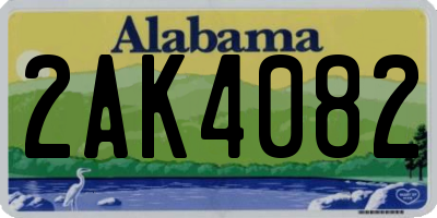 AL license plate 2AK4082