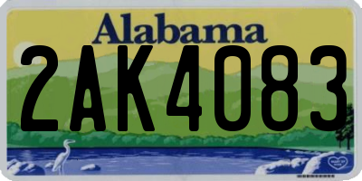 AL license plate 2AK4083