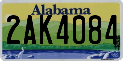 AL license plate 2AK4084