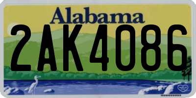 AL license plate 2AK4086