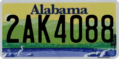 AL license plate 2AK4088