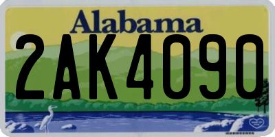 AL license plate 2AK4090
