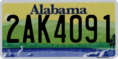 AL license plate 2AK4091