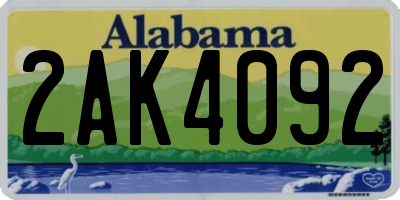 AL license plate 2AK4092