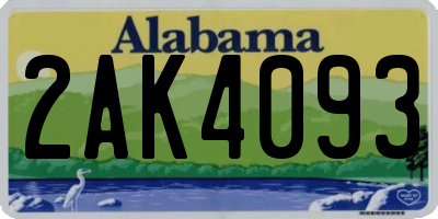 AL license plate 2AK4093