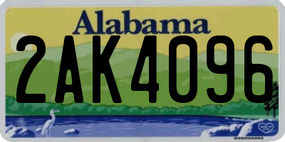 AL license plate 2AK4096