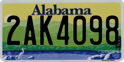 AL license plate 2AK4098