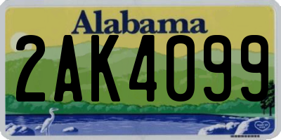 AL license plate 2AK4099
