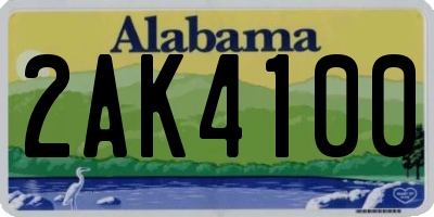 AL license plate 2AK4100