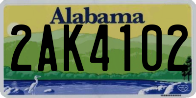 AL license plate 2AK4102
