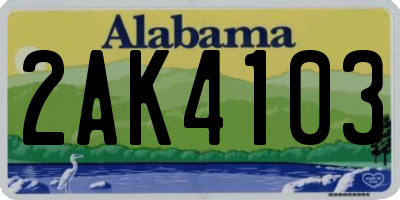 AL license plate 2AK4103