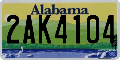 AL license plate 2AK4104