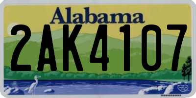 AL license plate 2AK4107