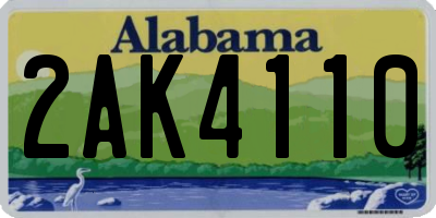 AL license plate 2AK4110