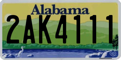AL license plate 2AK4111