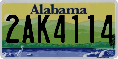 AL license plate 2AK4114