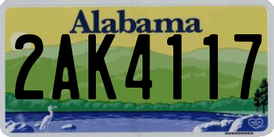 AL license plate 2AK4117