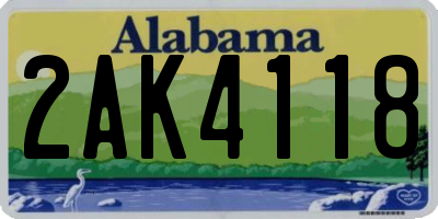 AL license plate 2AK4118