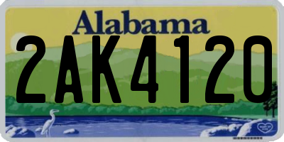 AL license plate 2AK4120