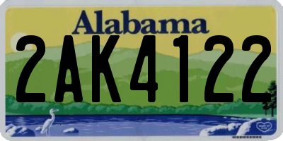 AL license plate 2AK4122