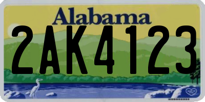 AL license plate 2AK4123