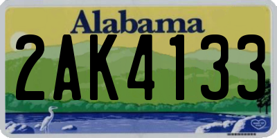 AL license plate 2AK4133