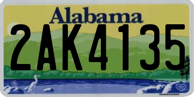 AL license plate 2AK4135