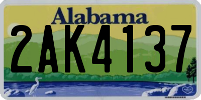 AL license plate 2AK4137