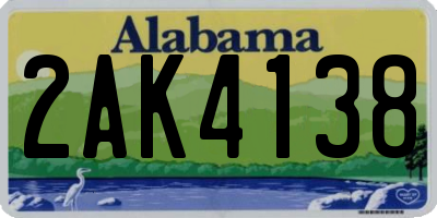 AL license plate 2AK4138