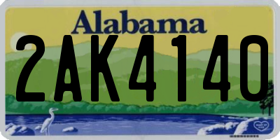 AL license plate 2AK4140