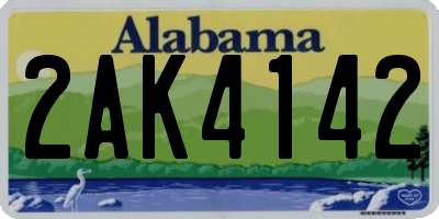 AL license plate 2AK4142
