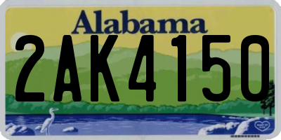AL license plate 2AK4150