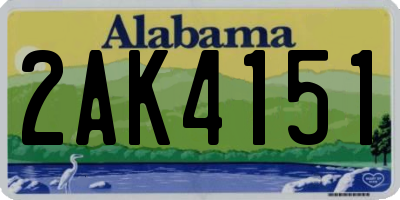 AL license plate 2AK4151