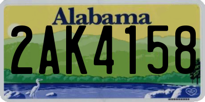 AL license plate 2AK4158