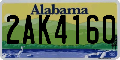 AL license plate 2AK4160