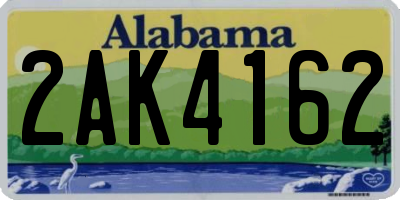 AL license plate 2AK4162