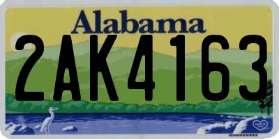 AL license plate 2AK4163