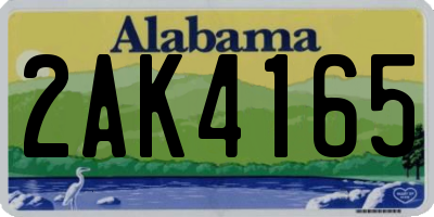 AL license plate 2AK4165
