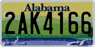 AL license plate 2AK4166