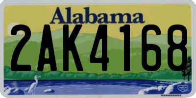 AL license plate 2AK4168