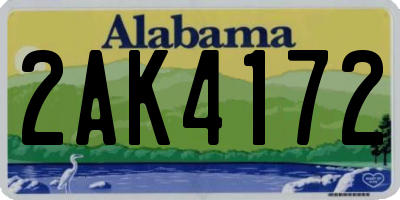AL license plate 2AK4172