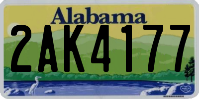 AL license plate 2AK4177