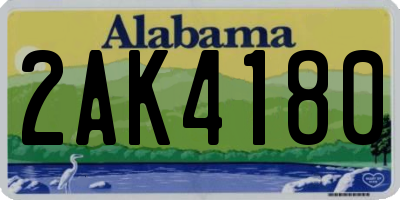 AL license plate 2AK4180