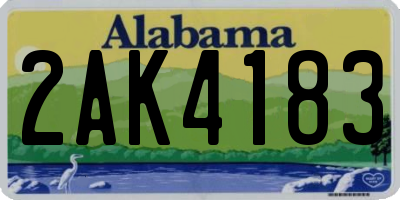 AL license plate 2AK4183