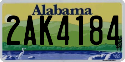 AL license plate 2AK4184