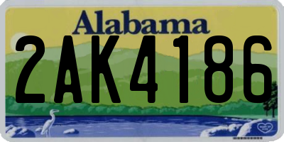 AL license plate 2AK4186
